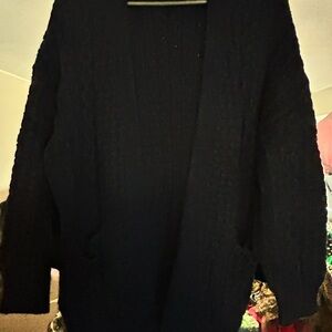 Cozy Black Knit Cardigan